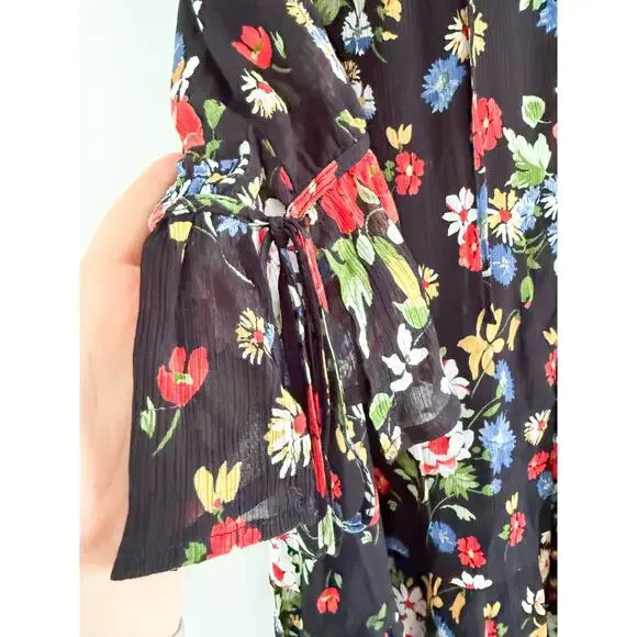 Sezane Sézane | India Dress Black Floral | Sz 36 // US Sz 4 - Picture 4 of 12
